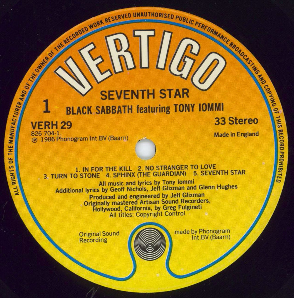 Black Sabbath Seventh Star - Gold Promo Stamp UK vinyl LP album (LP record) BLKLPSE798607