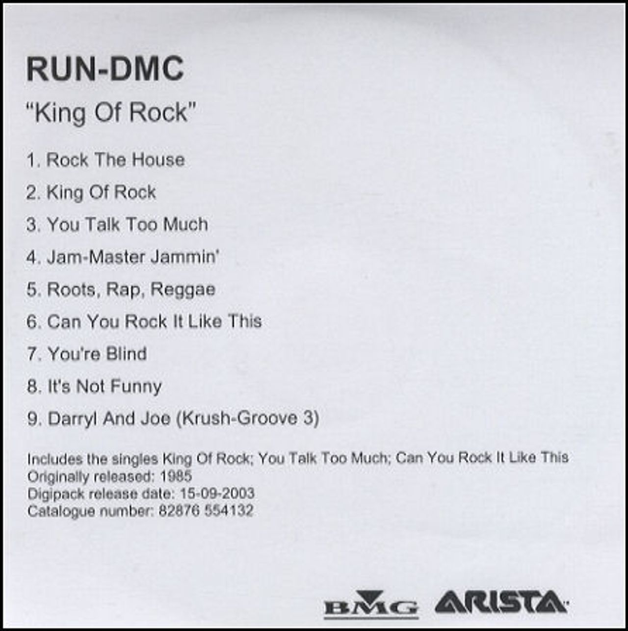 Run DMC King Of Rock UK CD-R acetate — RareVinyl.com