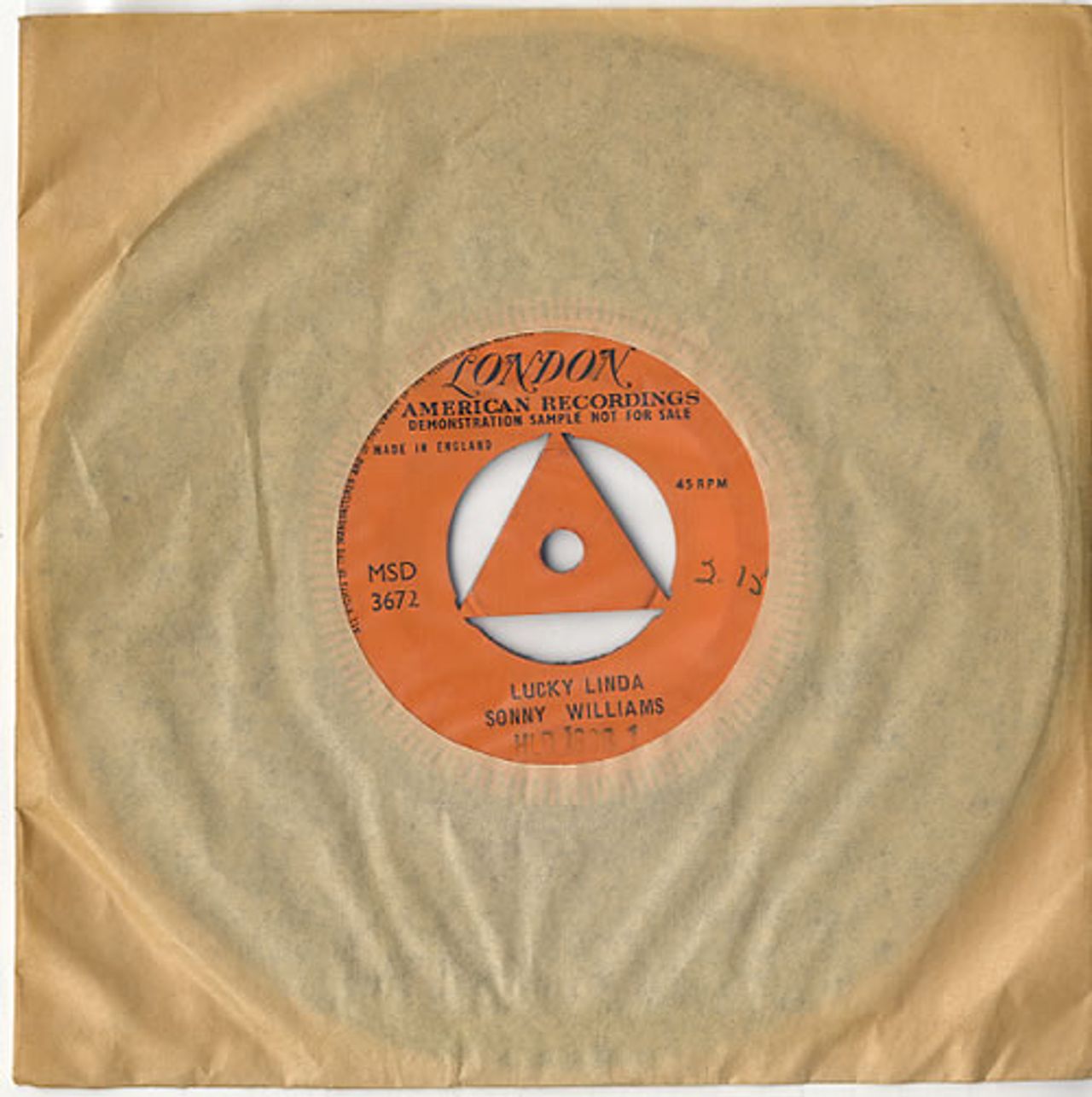 Sonny Williams Lucky Linda - Demo UK Promo 7 vinyl — RareVinyl.com
