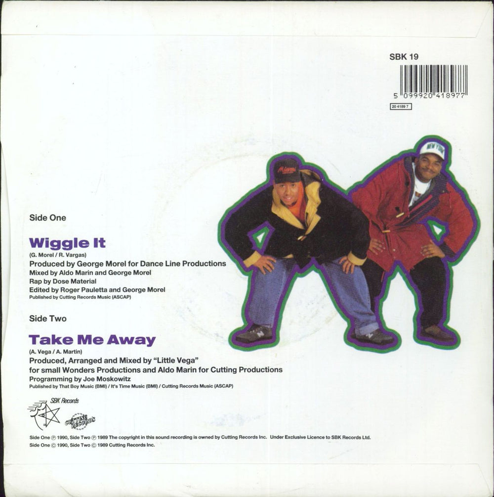 2 In A Room Wiggle It UK 7" vinyl single (7 inch record / 45) 5099920418977