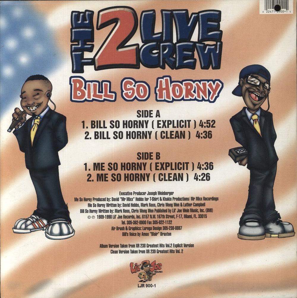 2 Live Crew Bill So Horny US 12" vinyl single (12 inch record / Maxi-single) 022471090014