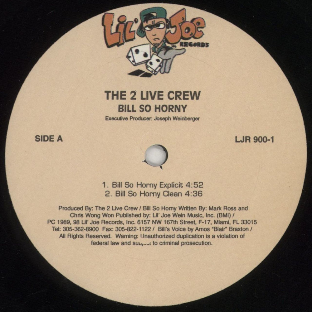 2 Live Crew Bill So Horny US 12" vinyl single (12 inch record / Maxi-single) 2LC12BI854633