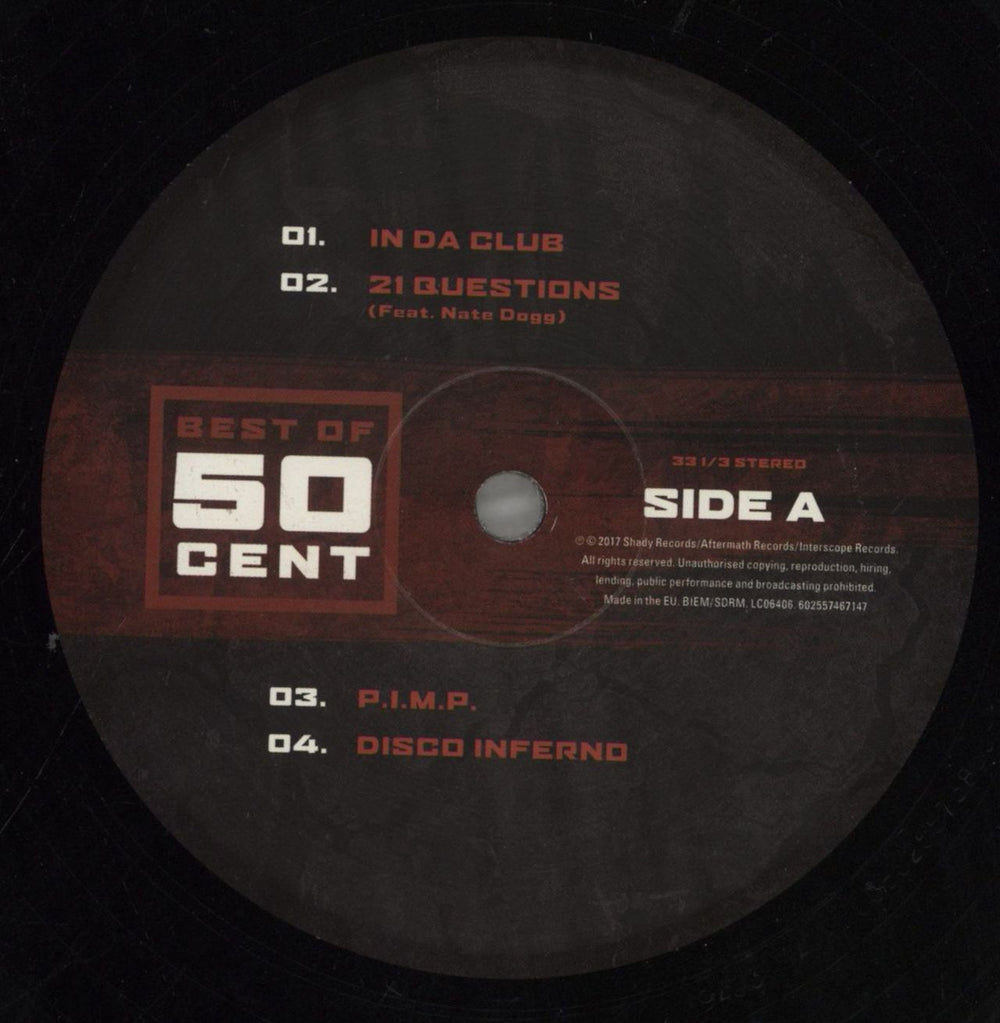 50 Cent Best Of UK 2-LP vinyl record set (Double LP Album) 50C2LBE857525