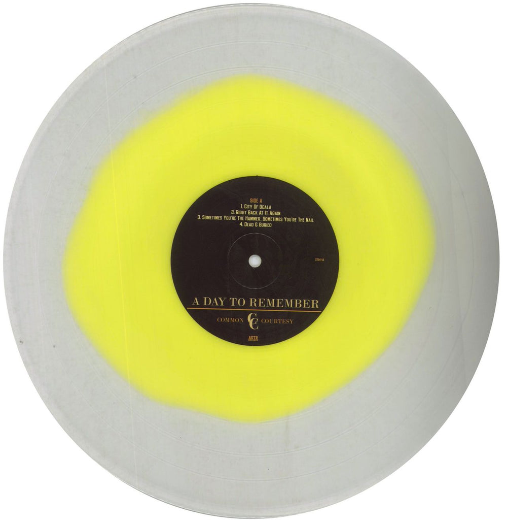 A Day To Remember Common Courtesy - Yellow In Clear Vinyl US 2-LP vinyl record set (Double LP Album) O702LCO834447