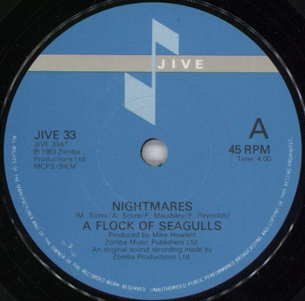 A Flock Of Seagulls Nightmares UK 7" vinyl single (7 inch record / 45) FLK07NI459177