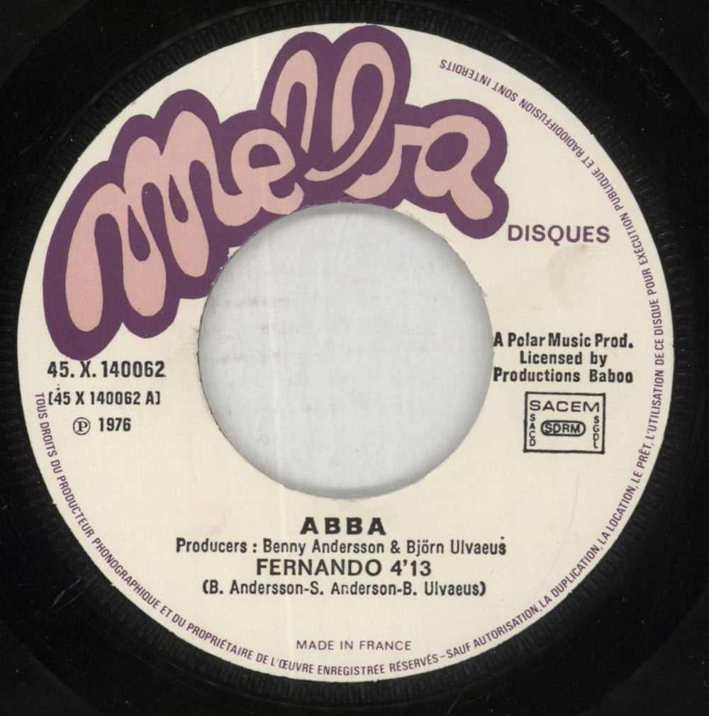 Abba Fernando French 7" vinyl single (7 inch record / 45) ABB07FE862328