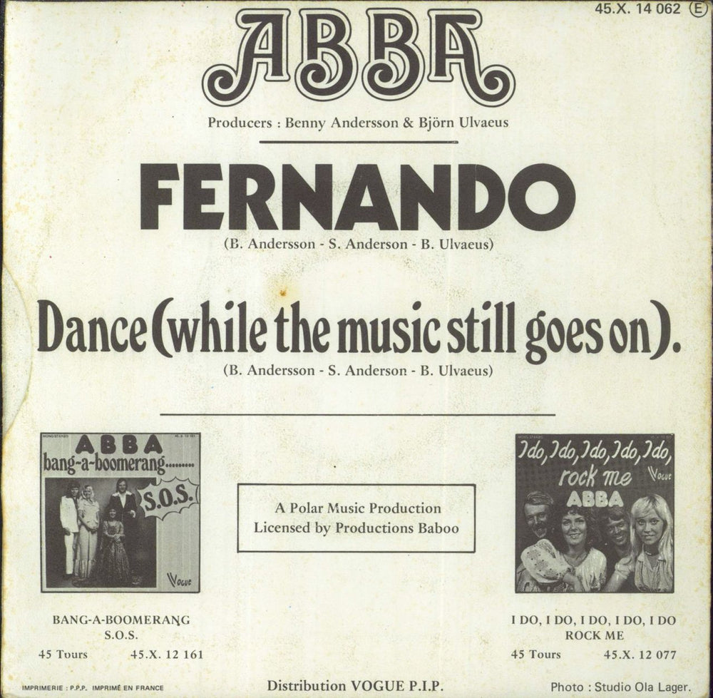 Abba Fernando - Melba issue French 7" vinyl single (7 inch record / 45)