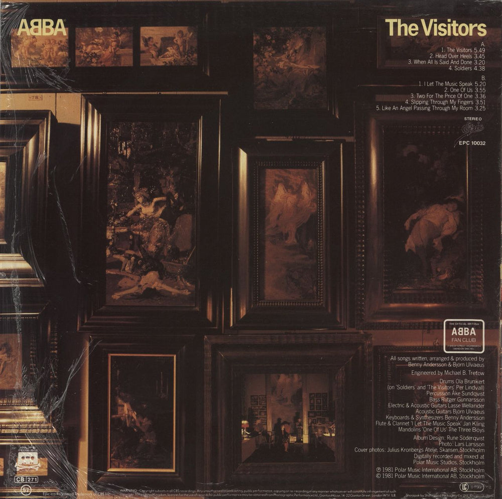 Abba The Visitors + merch insert - Shrink UK vinyl LP album (LP record)