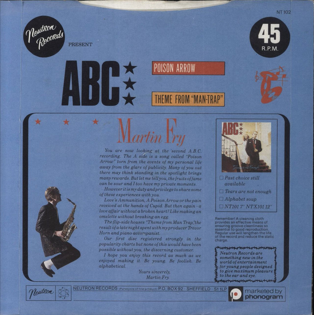 ABC Poison Arrow + p/s UK 7" vinyl single (7 inch record / 45)