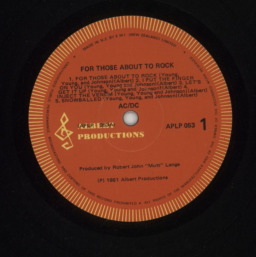 AC/DC For Those About To Rock, We Salute You New Zealand vinyl LP album (LP record) ACDLPFO871100