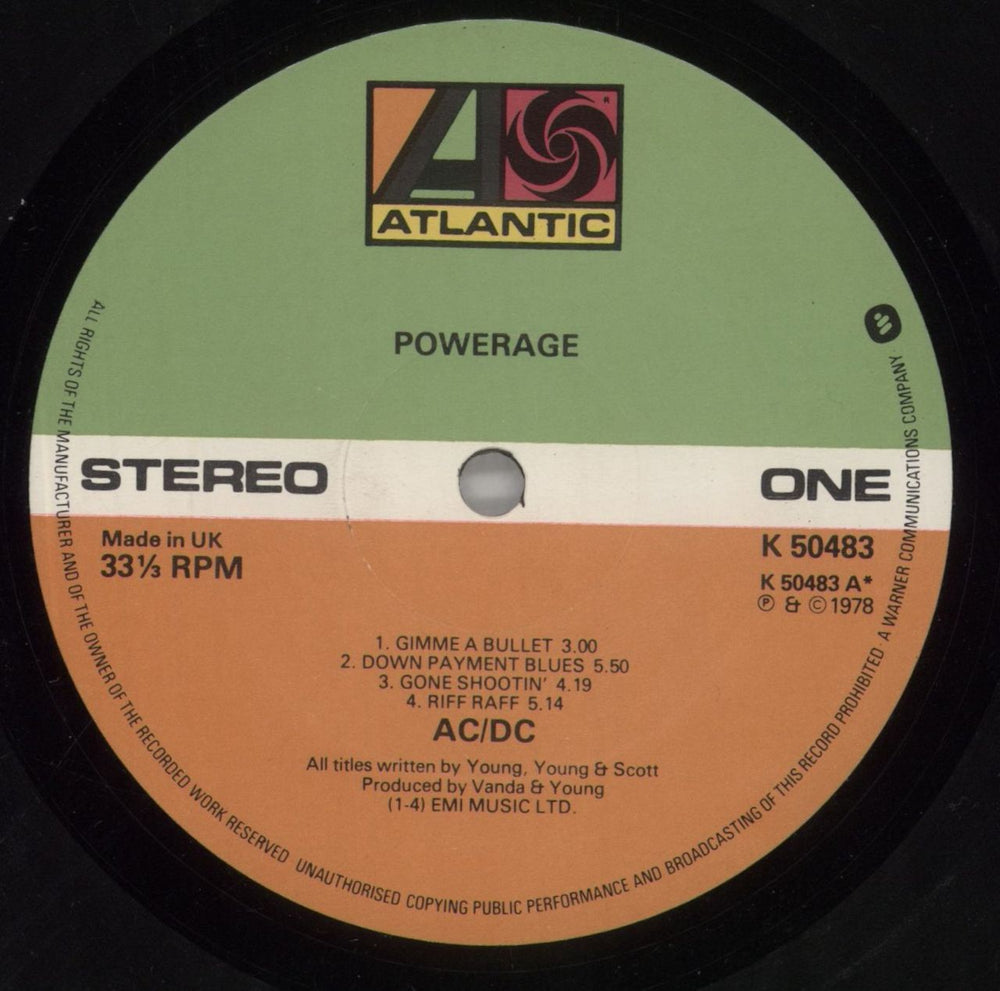 AC/DC Powerage - Cold Hearted Man - A1/B1 - EX UK vinyl LP album (LP record) ACDLPPO849730