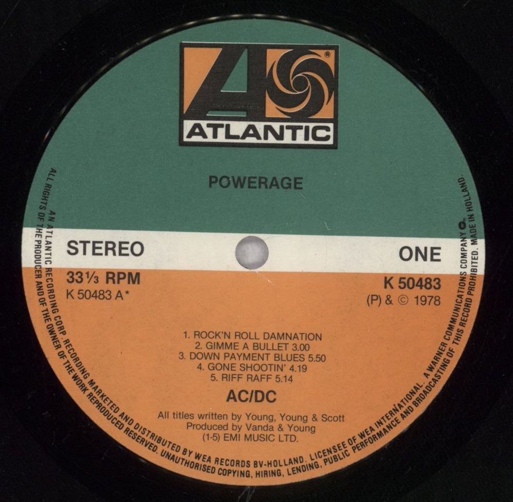 AC/DC Powerage - Non Barcoded Dutch vinyl LP album (LP record) ACDLPPO843266