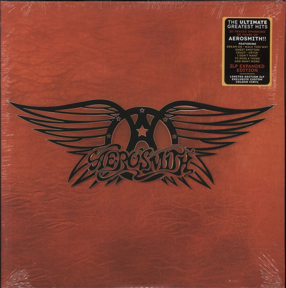 Aerosmith Greatest Hits - Red Marbled Vinyl - Sealed UK 2-LP vinyl record set (Double LP Album) AER2LGR818005