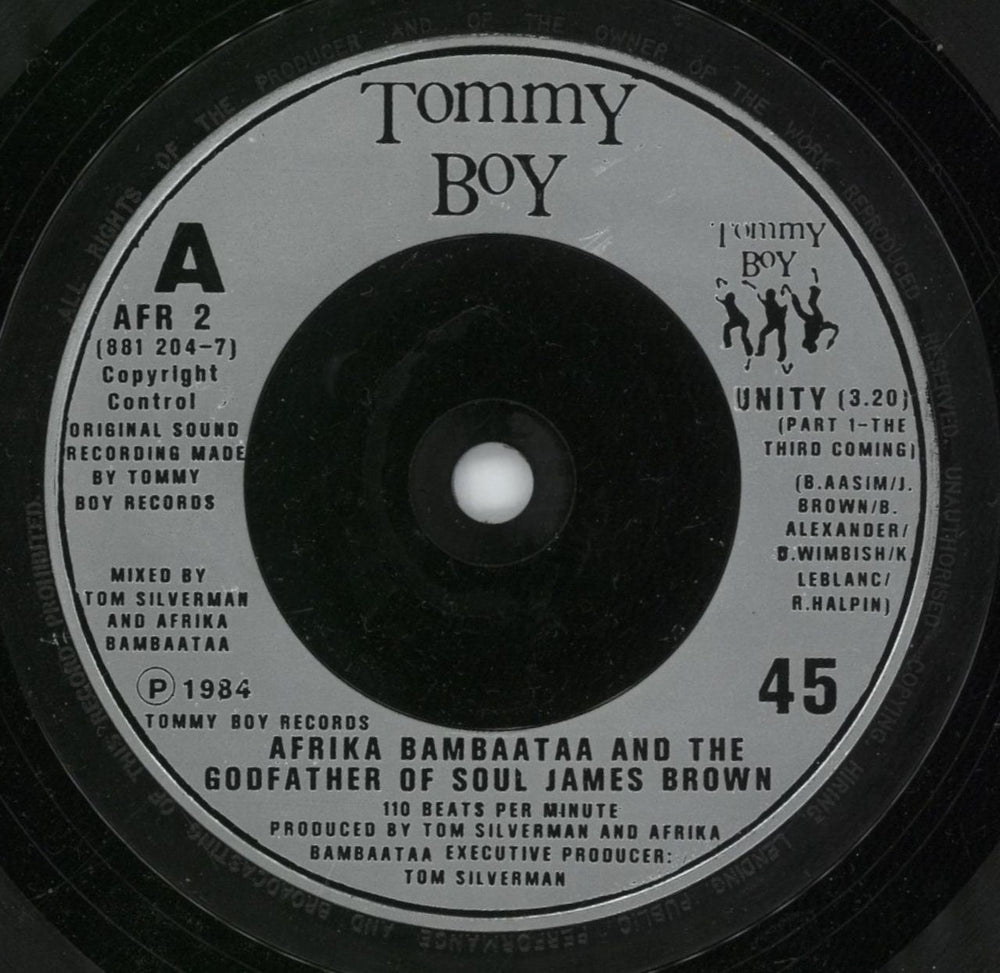 Afrika Bambaataa Unity UK 7" vinyl single (7 inch record / 45) AFR07UN684278