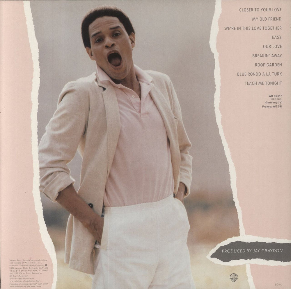 Al Jarreau Breakin' Away German vinyl LP album (LP record)