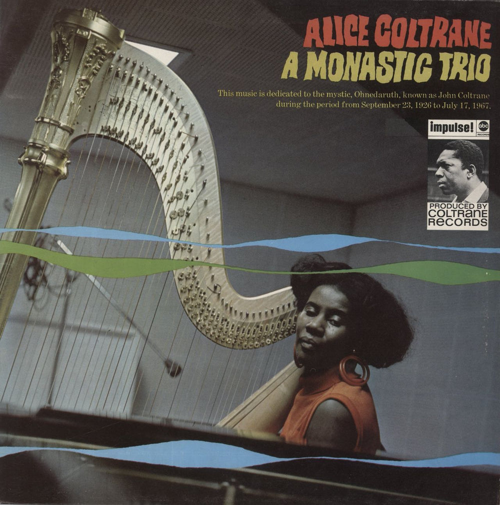Alice Coltrane A Monastic Trio UK vinyl LP album (LP record) IMPL8031