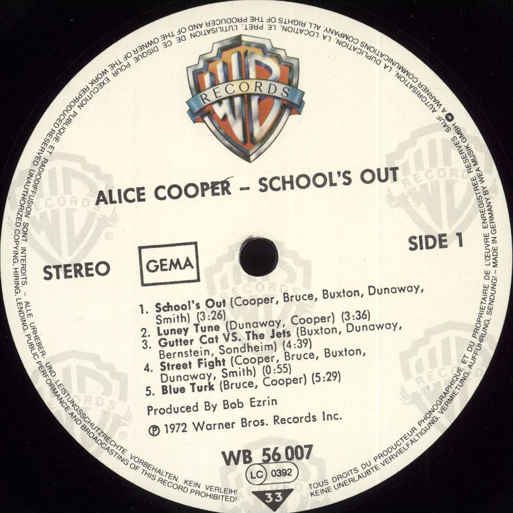 Alice Cooper School's Out - 1980s + Desk Sleeve German vinyl LP album (LP record) COOLPSC707538