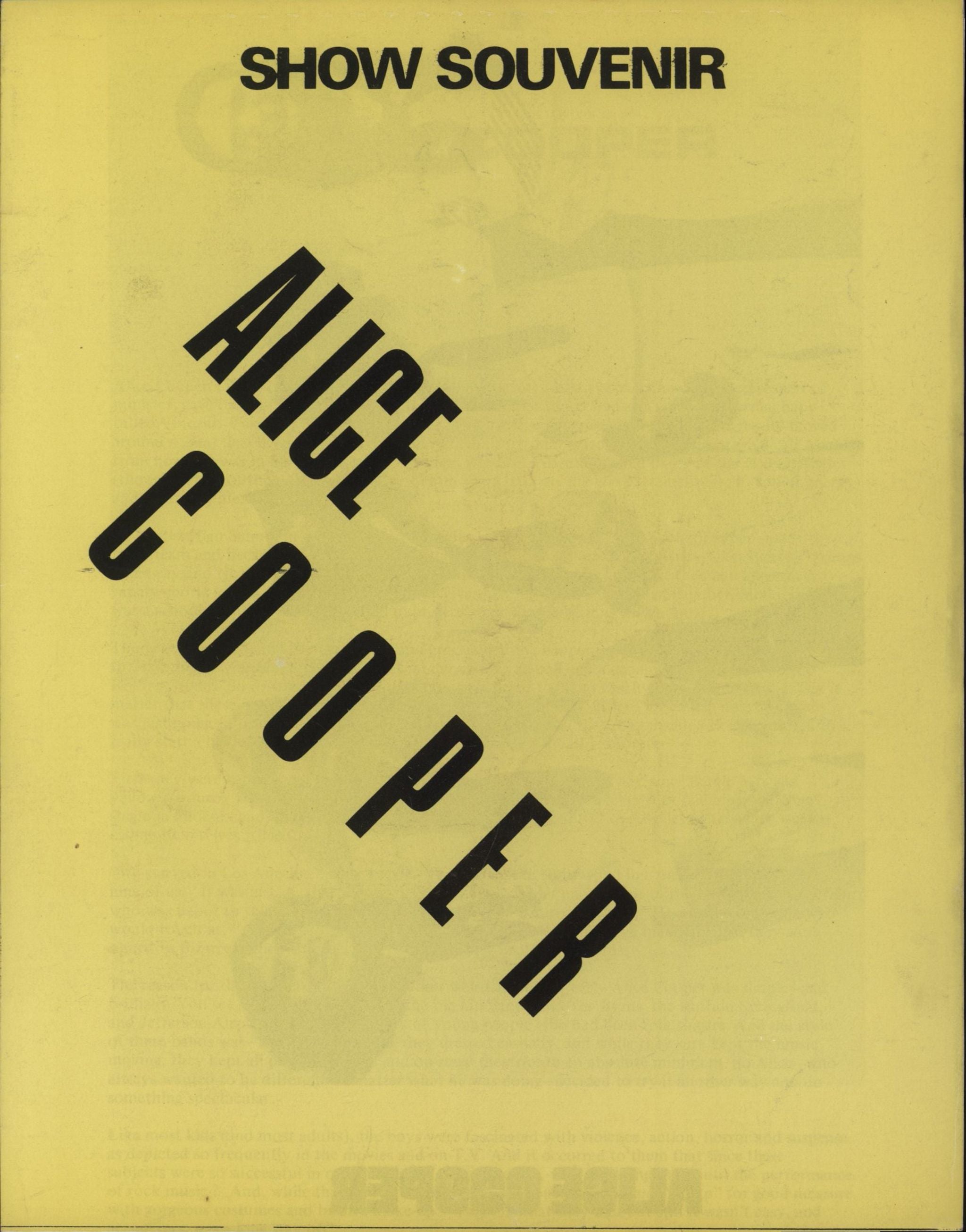 Alice Cooper Show Souvenir UK tour programme TOUR PROGRAMME