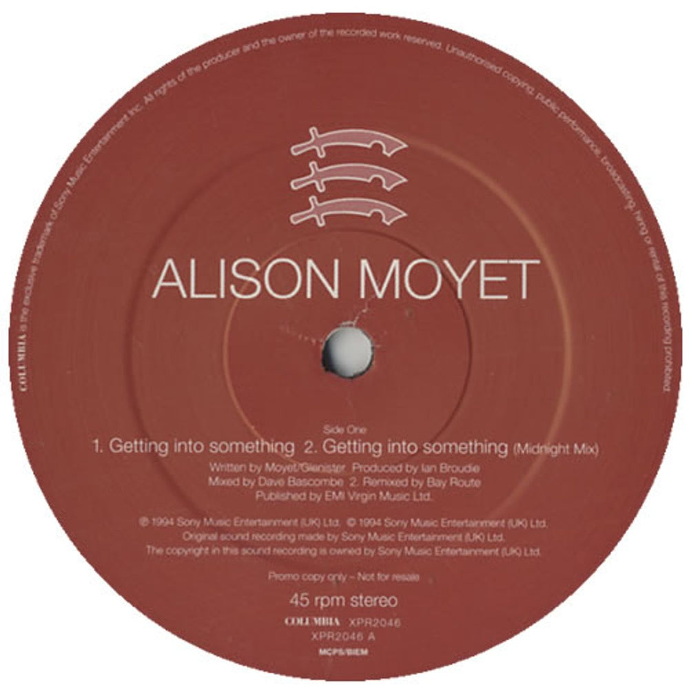 Alison Moyet Getting Into Something UK Promo 12" vinyl single (12 inch record / Maxi-single) XPR2046