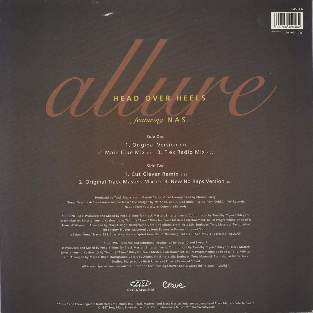 Allure Head Over Heels UK 12" vinyl single (12 inch record / Maxi-single) 5099766459462