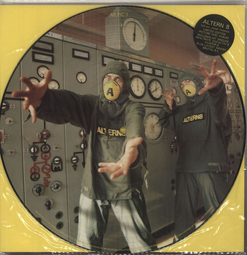 Altern 8 Full On...Mask Hysteria UK picture disc LP (vinyl picture disc album) A8PIC1