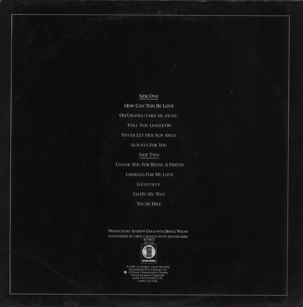 Andrew Gold All This And Heaven Too UK vinyl LP album (LP record)