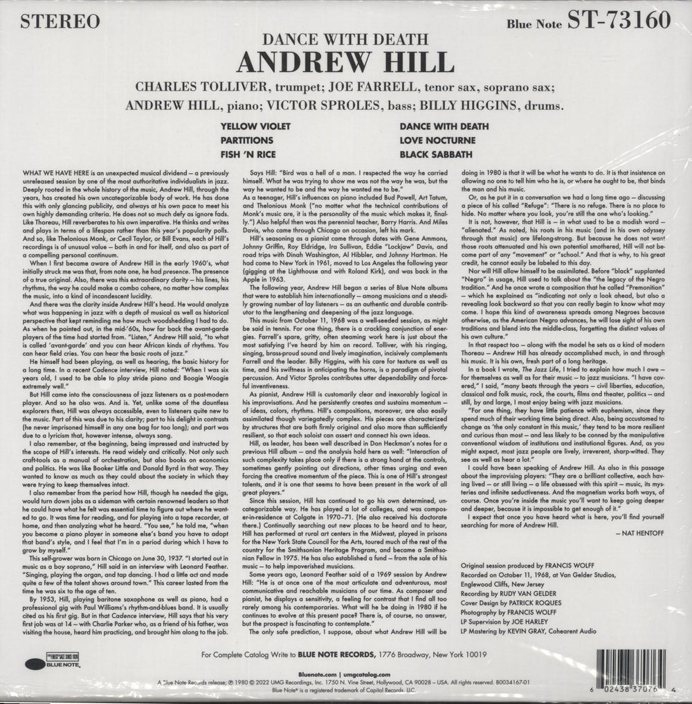 Andrew Hill Dance With Death - 180gm - Sealed US vinyl LP album (LP record) 602438370764