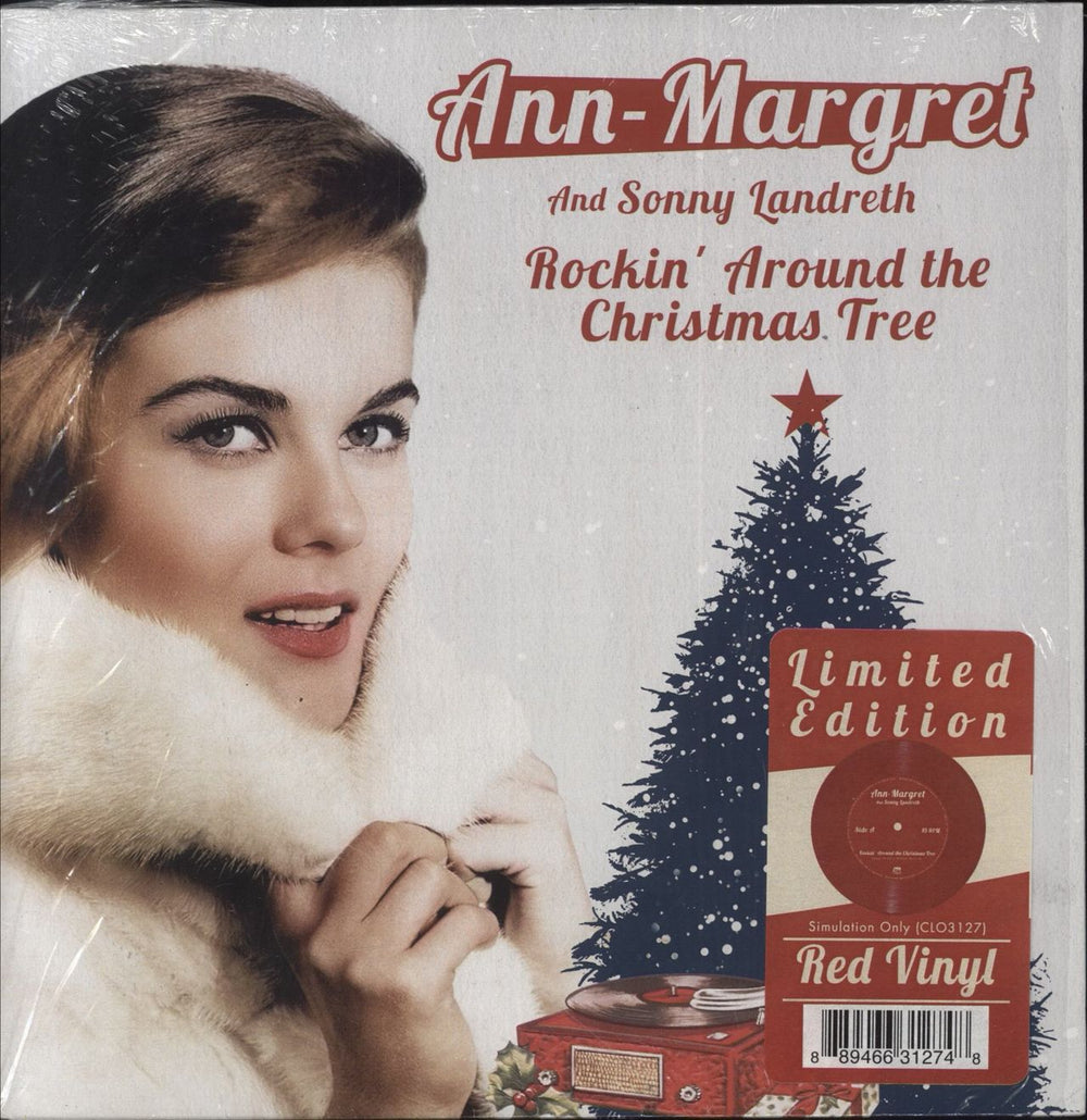 Ann-Margret Rockin' Around The Christmas Tree - Red Vinyl US 7" vinyl single (7 inch record / 45) CLO3127SP