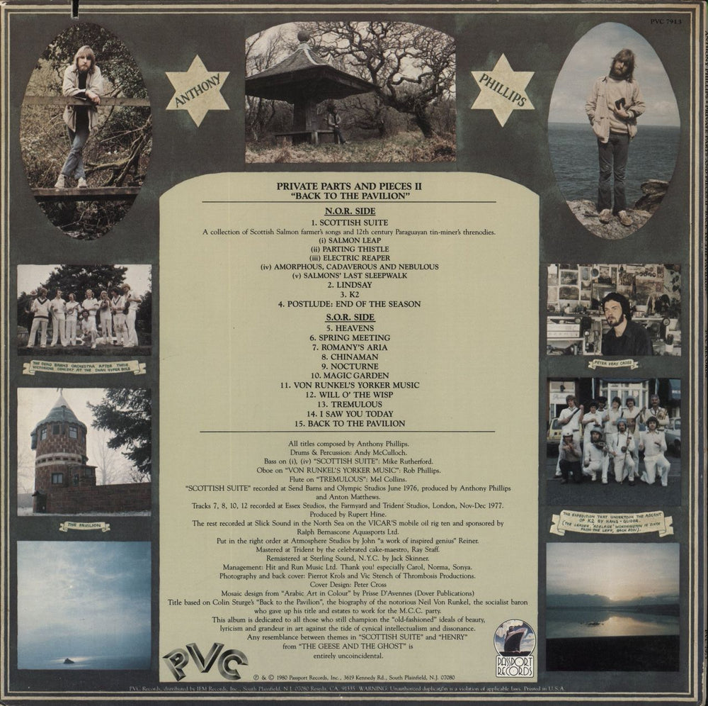 Anthony Phillips Private Parts & Pieces II - Back To The Pavilion US vinyl LP album (LP record)