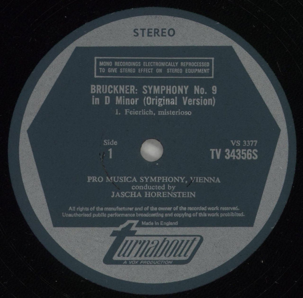 Anton Bruckner Bruckner: Symphony No. 9 (Original Version) UK vinyl LP album (LP record) B1PLPBR880447