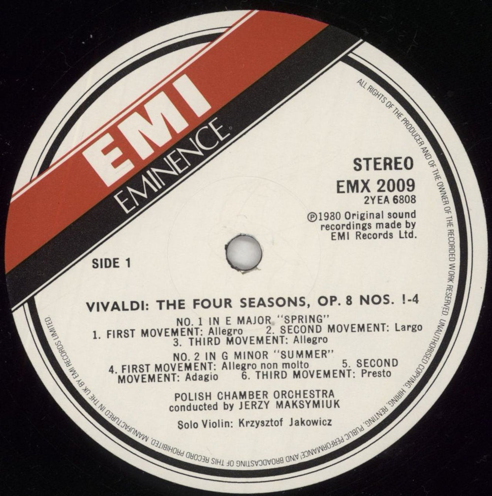 Antonio Vivaldi The Four Seasons UK vinyl LP album (LP record) VI2LPTH538071