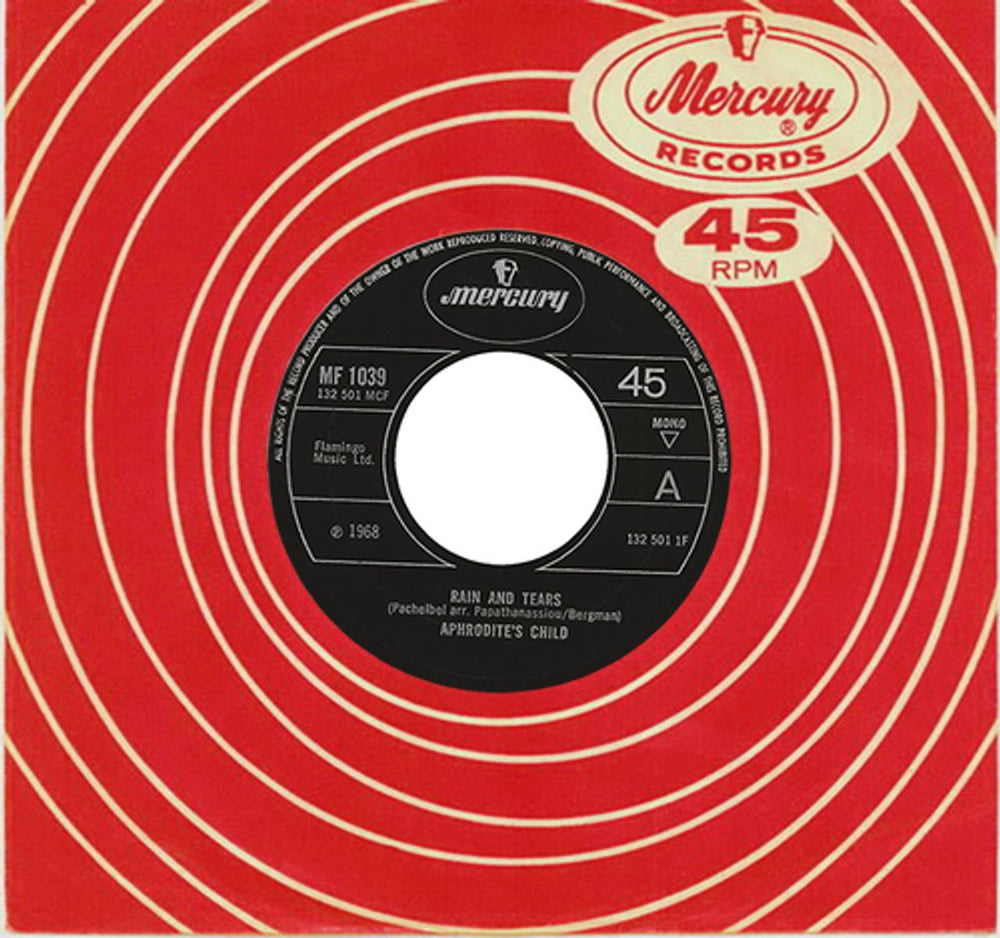 Aphrodite's Child Rain And Tears UK 7" vinyl single (7 inch record / 45) MF1039