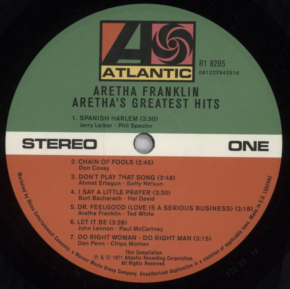 Aretha Franklin Aretha's Greatest Hits - 180gm UK vinyl LP album (LP record) ARELPAR843847