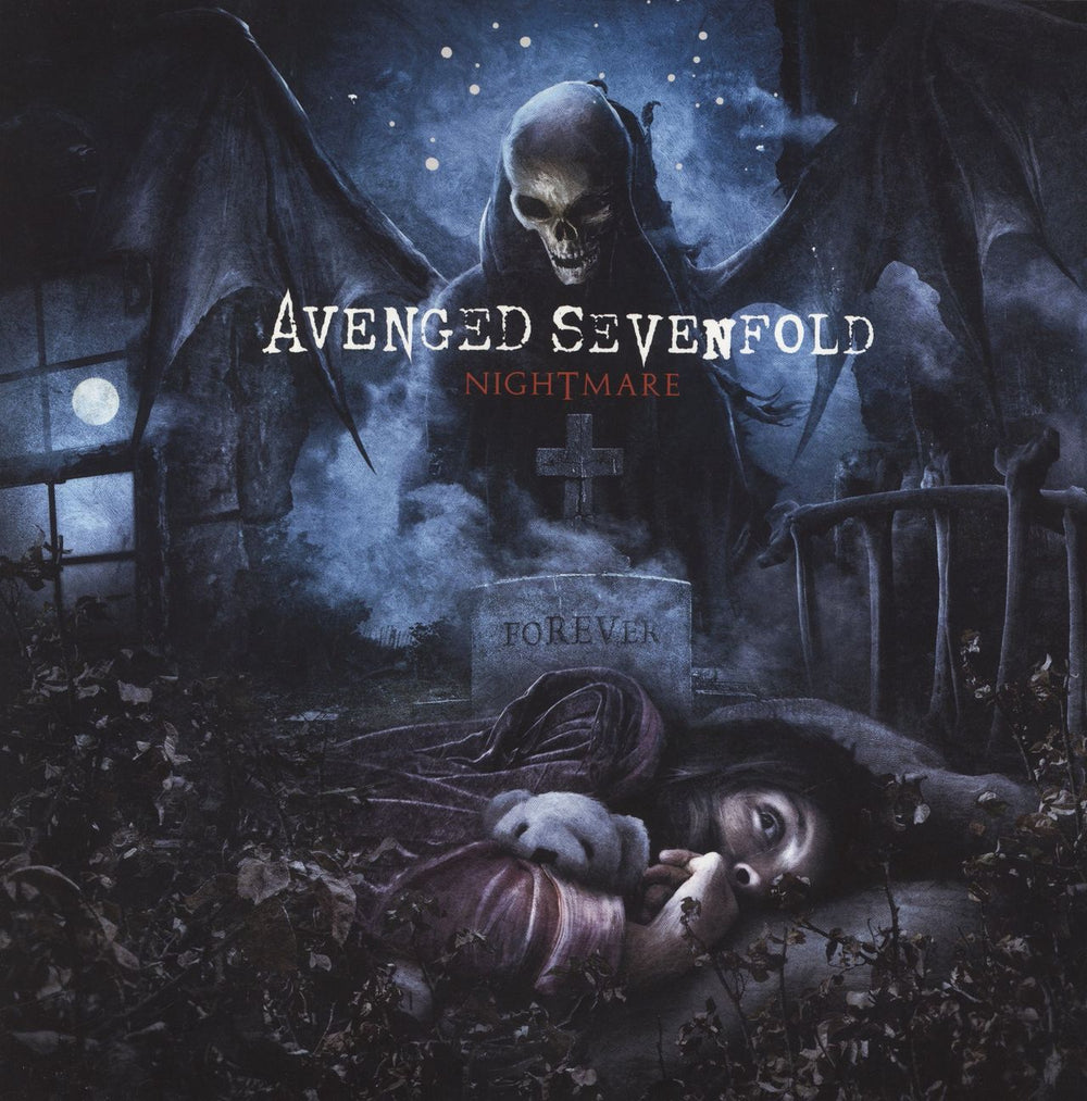 Avenged Sevenfold Nightmare - Blue & Black Marbled Vinyl US 2-LP vinyl record set (Double LP Album) HR719-1