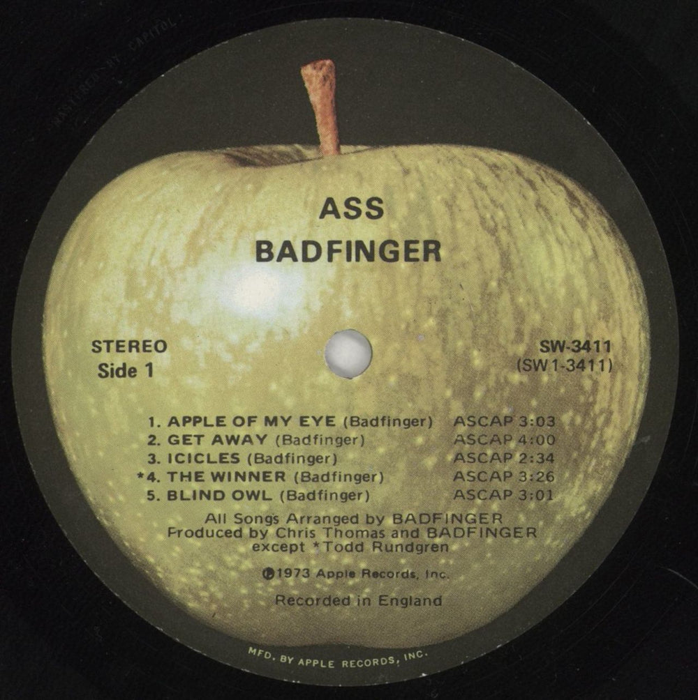 Badfinger Ass US vinyl LP album (LP record) BDFLPAS433298