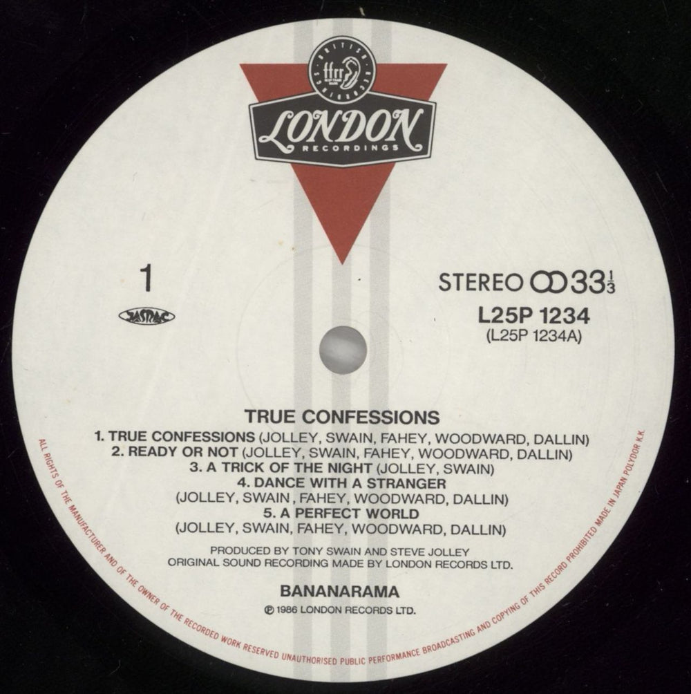 Bananarama True Confessions Japanese vinyl LP album (LP record) BANLPTR880951