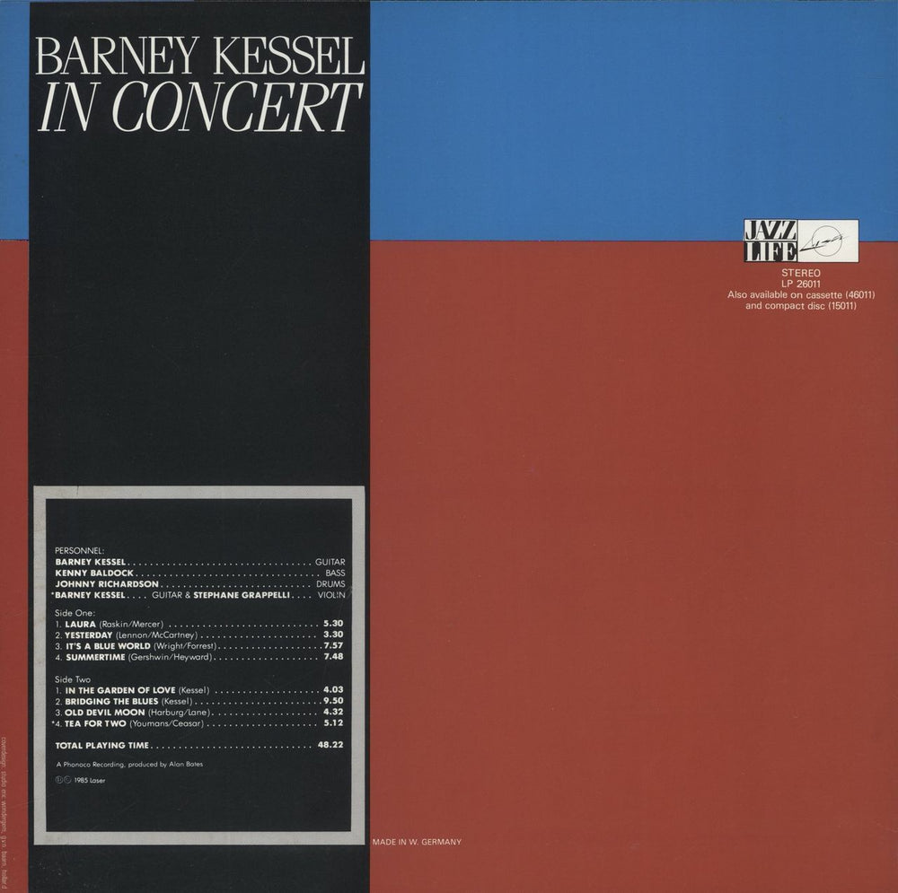 Barney Kessel In Concert German vinyl LP album (LP record)