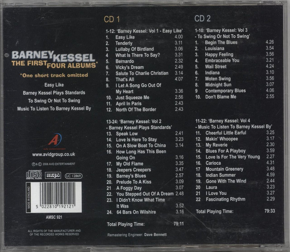 Barney Kessel The First Four Albums UK 2 CD album set (Double CD) 5022810192121
