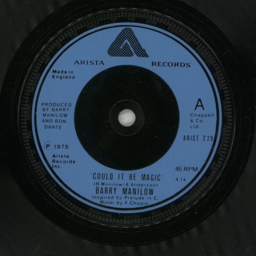 Barry Manilow Could It Be Magic UK 7" vinyl single (7 inch record / 45) MNL07CO76596