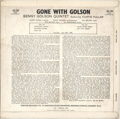 Benny Golson Gone With Golson UK vinyl LP album (LP record) BG-LPGO703317