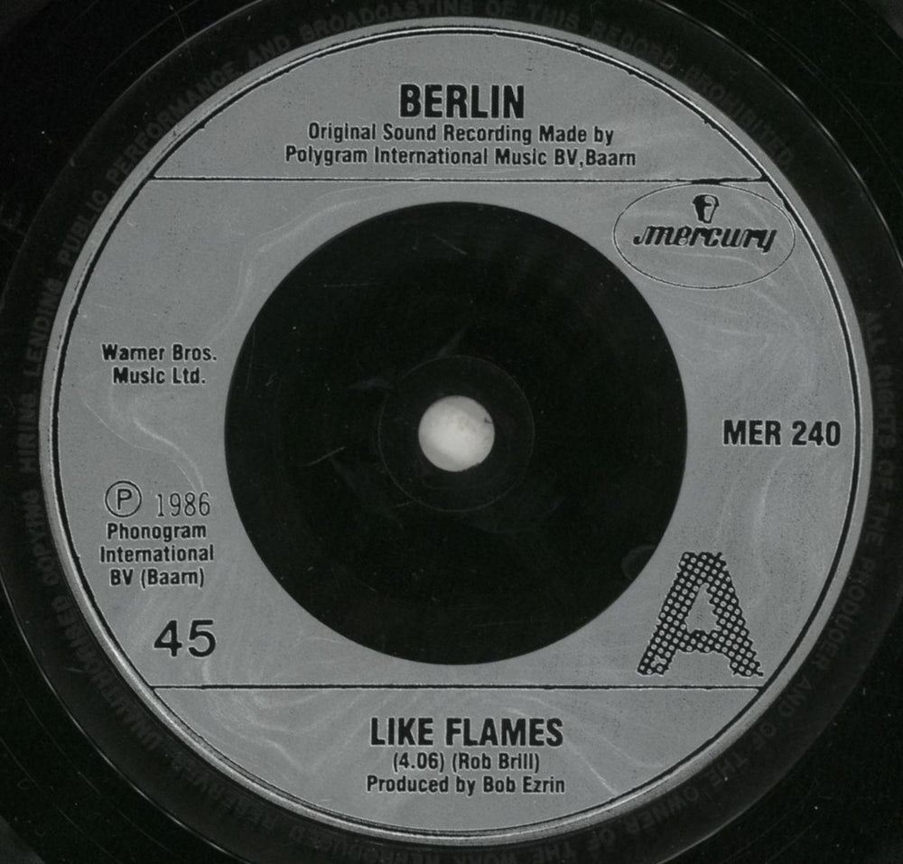 Berlin Like Flames UK 7" vinyl single (7 inch record / 45) BER07LI347687
