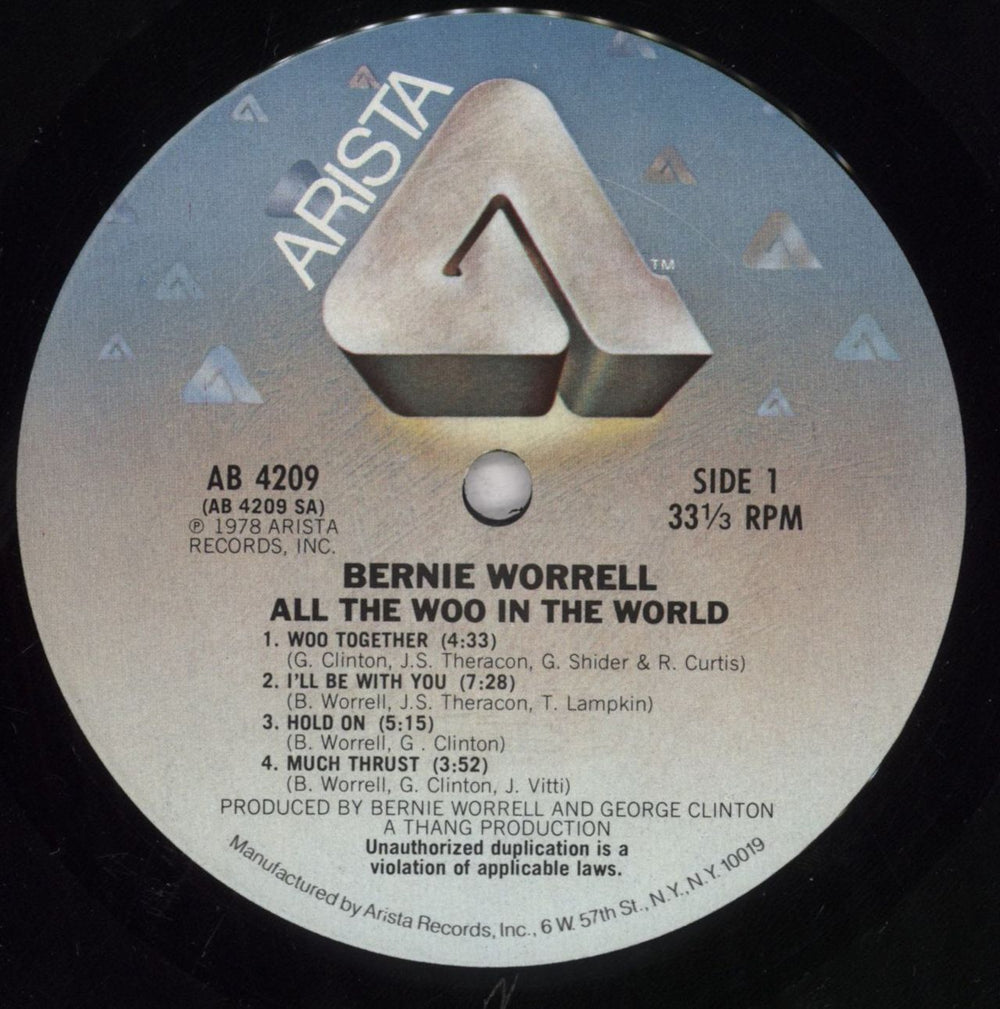 Bernie Worrell All The Woo In The World - DJ Copy Sticker US vinyl LP album (LP record) E0RLPAL834142