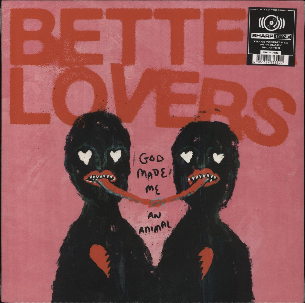 Better Lovers God Made Me An Animal - Transparent Red With Black Splatter - Sealed US vinyl LP album (LP record) ST7129