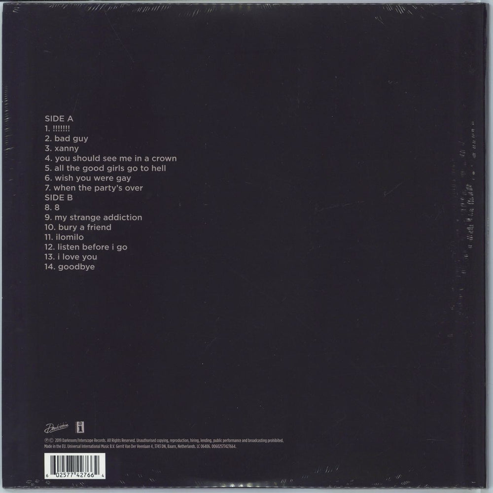 Billie Eilish When We All Fall Asleep, Where Do We Go ? - Apricot Vinyl - Sealed UK vinyl LP album (LP record) 602577427664