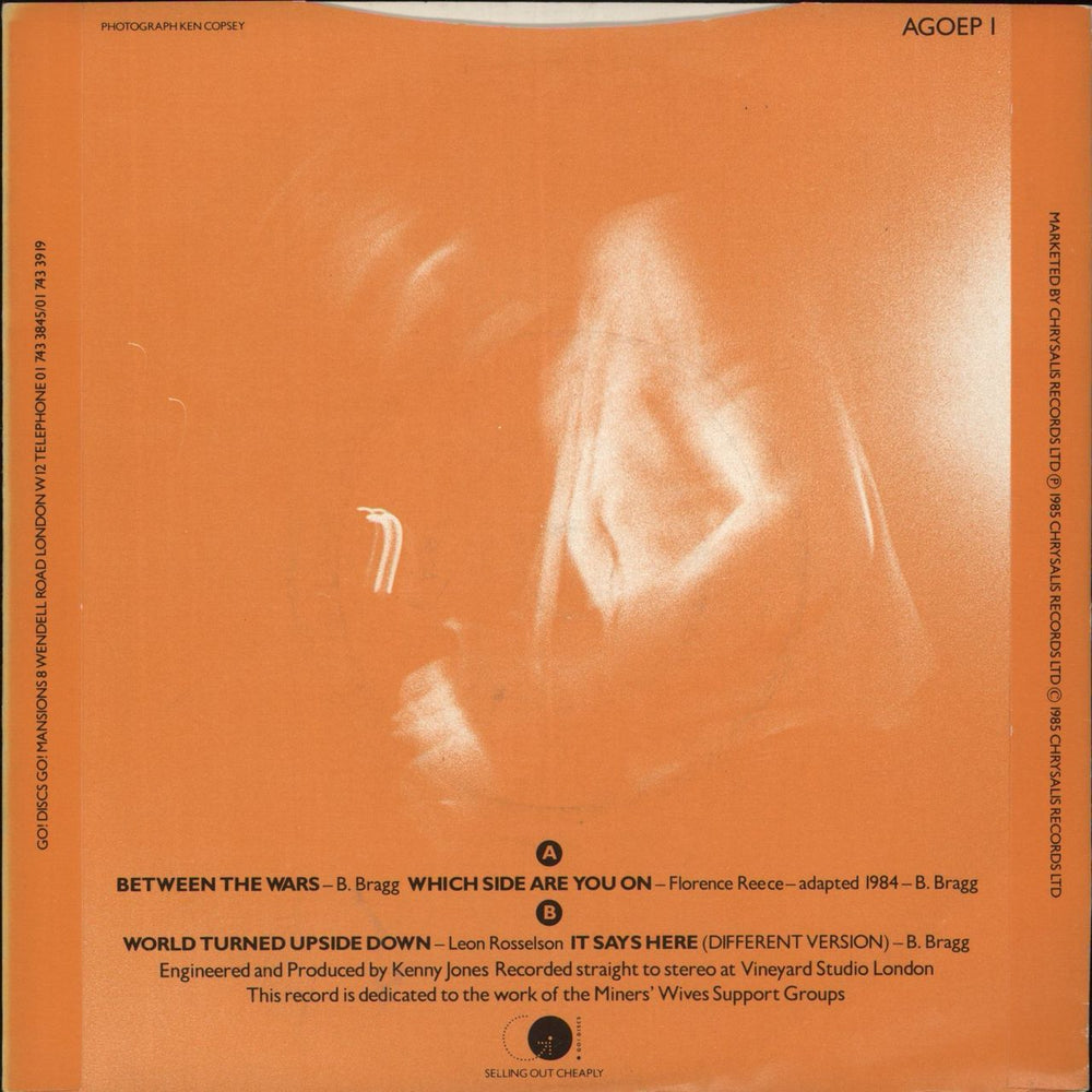 Billy Bragg Between The Wars UK 7" vinyl single (7 inch record / 45)