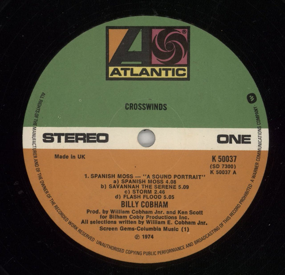 Billy Cobham Crosswinds UK vinyl LP album (LP record) BYHLPCR507639