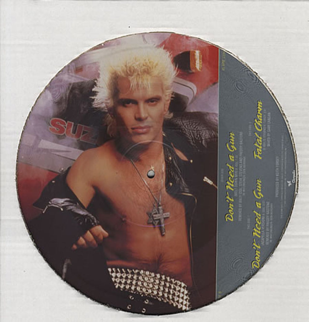 Billy Idol Don't Need A Gun UK 12" vinyl picture disc (12 inch picture record) IDO2PDO16270