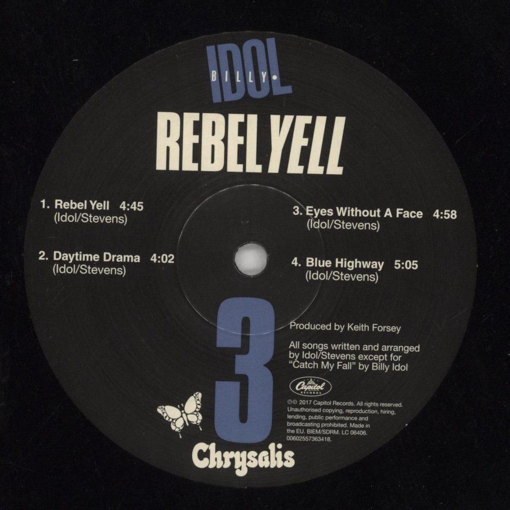 Billy Idol Rebel Yell - 180gm UK vinyl LP album (LP record) IDOLPRE849718