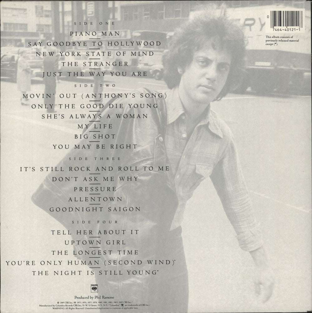 Billy Joel Greatest Hits - Volume I & Volume II US 2-LP vinyl record set (Double LP Album) 074644012118