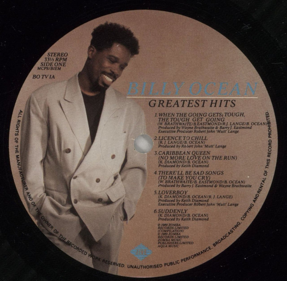 Billy Ocean Greatest Hits - shrink UK vinyl LP album (LP record) BCNLPGR875008
